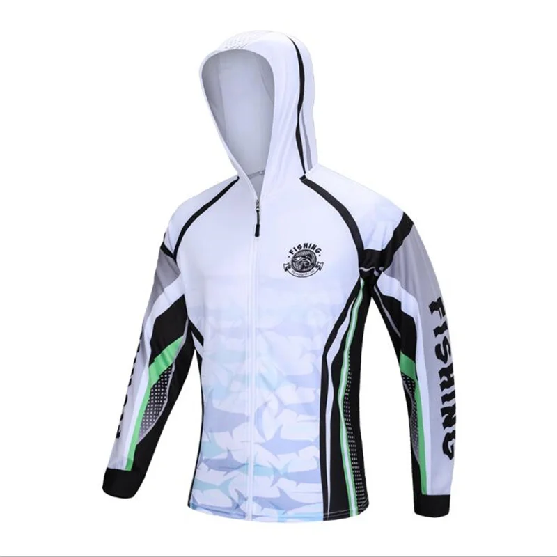 2021 Hot Selling Hooded Fishing Jerseys Quick Drying Sun Protection Fishing Shirts  Breathable Men Long Sleeve Fishing Clothing