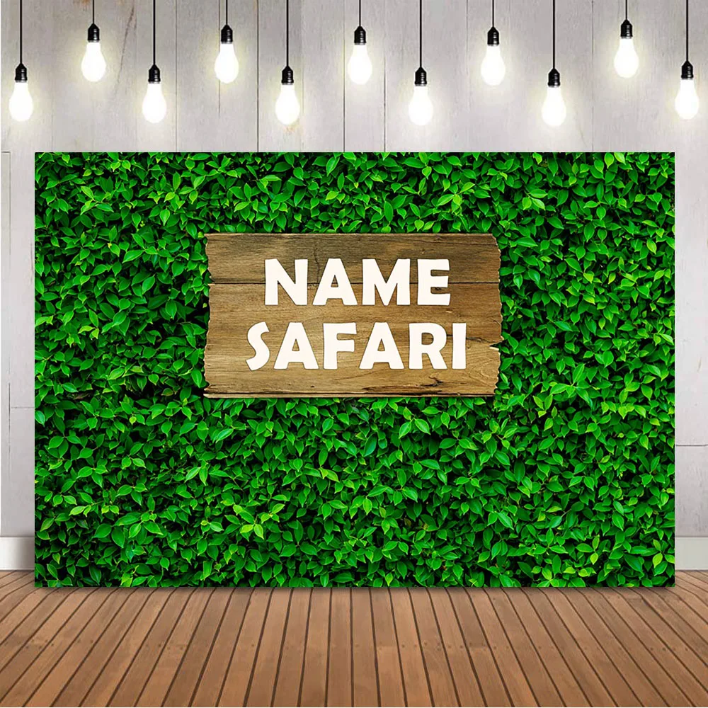 

Safari Birthday Backdrop Newborn Kids Children Portrait Background for Photo Studio Photocall Green Leaves Photocall Wallpaper