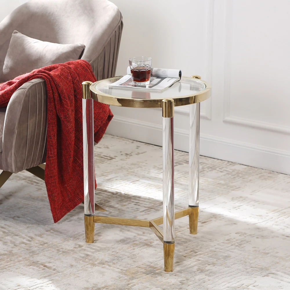 Sol living room side table luxury style bedside table coffee table home deco furniture pellucid side sofa table round