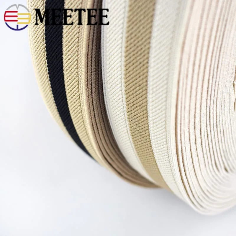 3/5Meters Meetee 35mm Black Stripes Elastic Band Webbing Trousers Soft Belt Underwear Stretch Bags Sewing Strap DIY Accessories