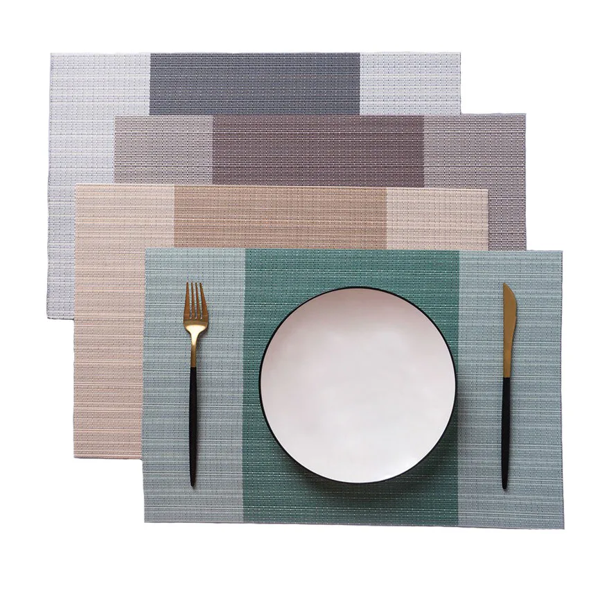 4pcs/ Set PVC Placemats Dining Table Place Mats Non-slip Dish Bowl Placement Heat Resistant Table Decorative Mats Plastic - Image 3