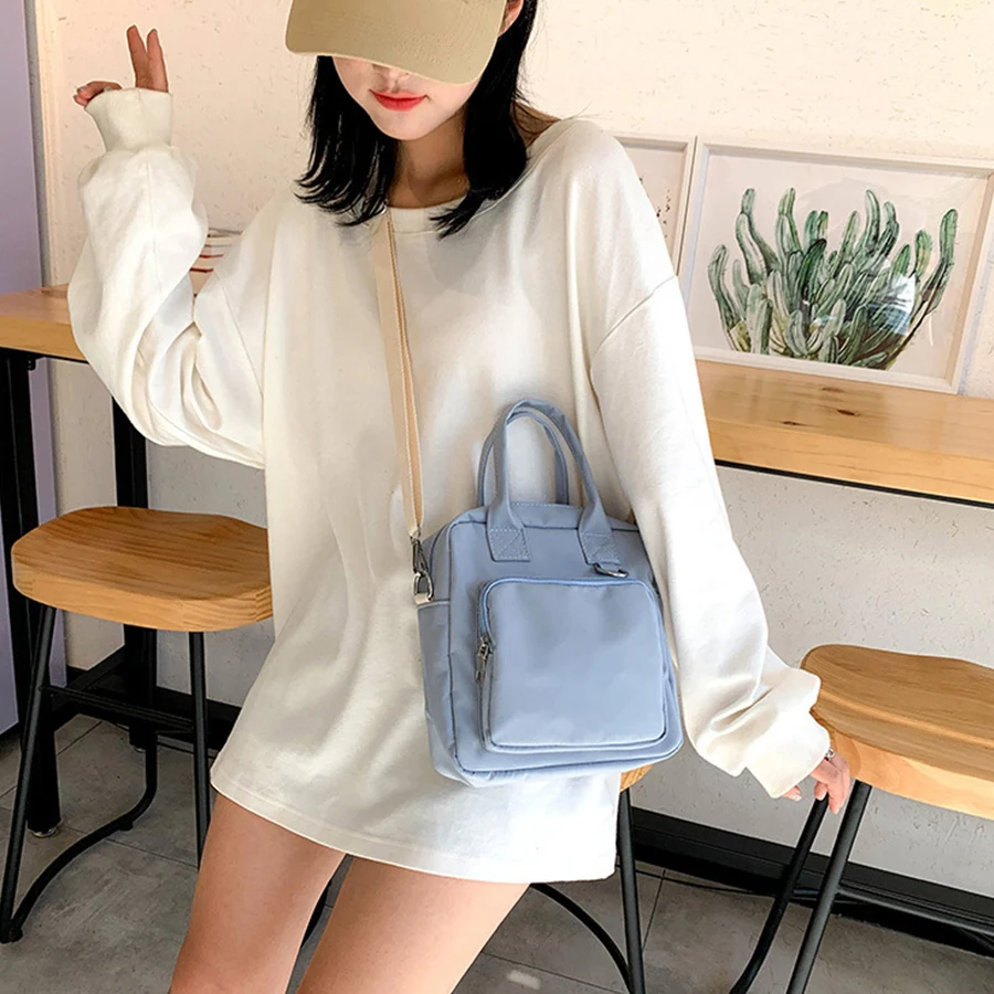 Clear PVC Nylon Shoulder Bag Women 2021 Design Luxury Handbag Jelly Small Square Bag Female Transparent Crossbody Messenger Bags