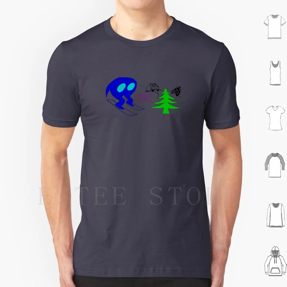 Horace Goes Skiing ( Loading Screen ) T Shirt DIY Big Size 100% Cotton Retrotrader Zx Zx Spectrum Spectrum C64 Commodore 64