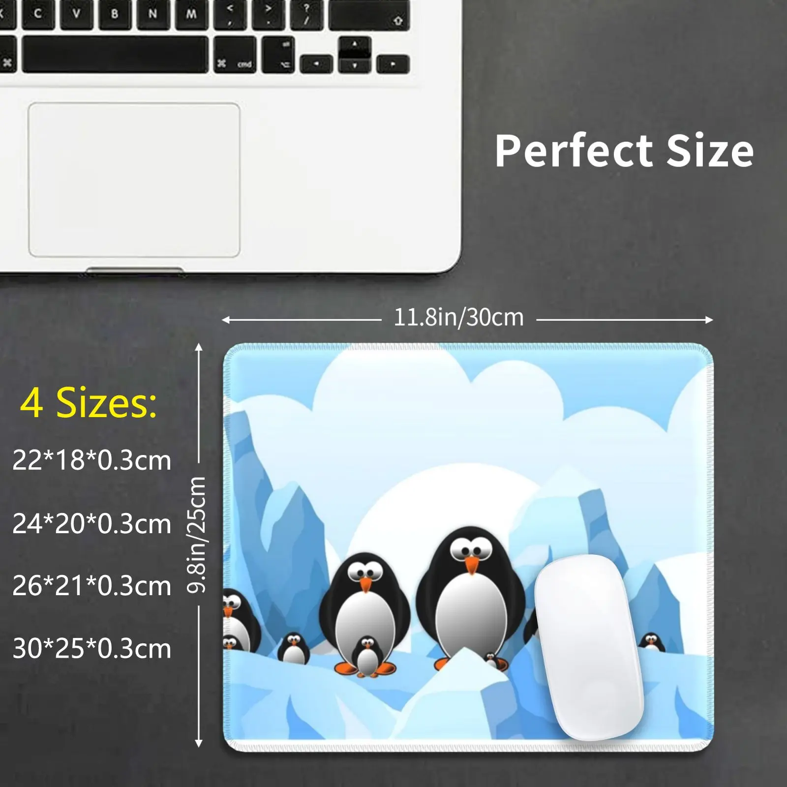 Baby Emperor Penguin Chicks Mouse Pad DIY Print Penguin Penguin Chicks Chick Penguin Pattern Minimal