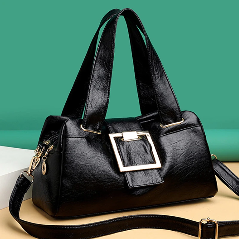 Torebki damskie skórzane Vintage miękkie skórzane damskie torby na ramię Crossbody projektant marki damskie torby z uchwytami o dużej pojemności
