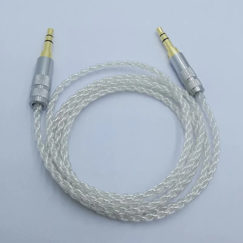 RY-A08 Silver plating Cable  Cable 3.5 mm Jack Speaker Cable for J BL Headphones Car X iaomi i phone7 O neplus 5t AUX Cord