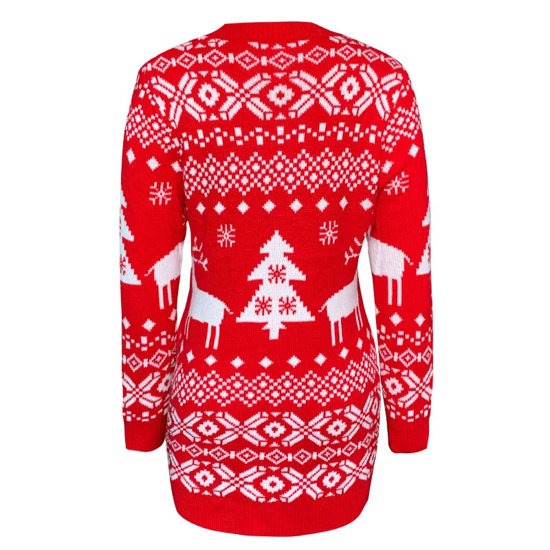 Kerst Vrouwen Trui Kerstman Xmas Printing Lange Mouwen Ronde Hals Gebreide Trui Herfst Winter Truien Tops Truien