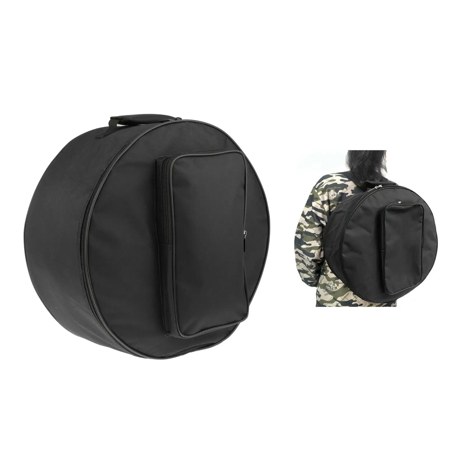 Snare Drum Bag Backpack Case Storage Bag with Shoulder Strap Outside Pockets Instrument Parts