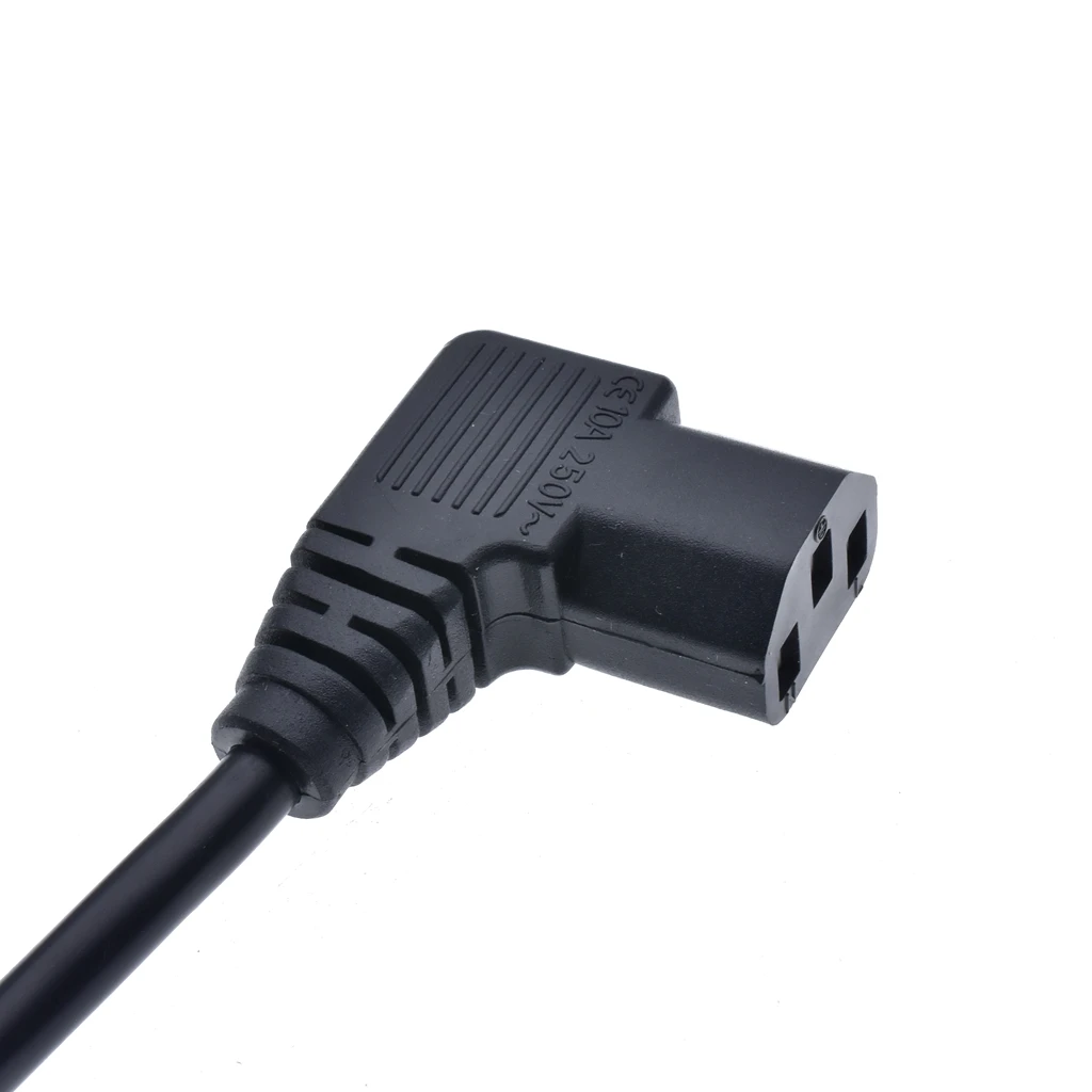 1.8M/6FT C13 IEC Kettle 90 right angle Degree to European 2 pin Round AC EU Plug Power Cable Lead Cord PC 180CM