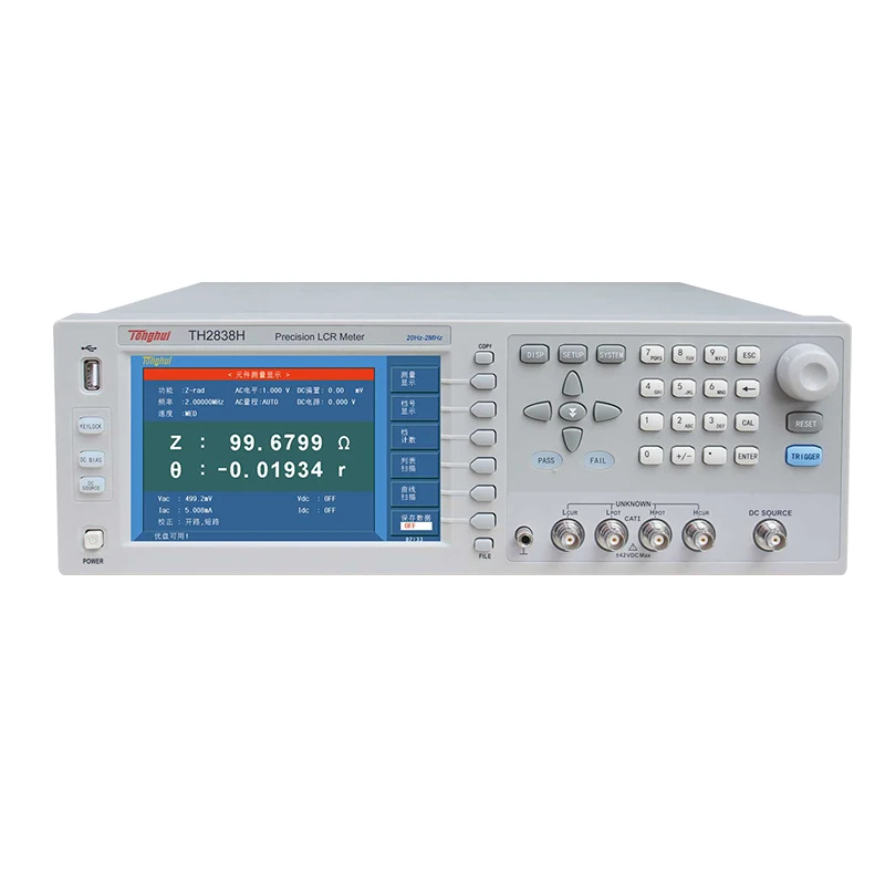 TH2838H LCR Tester 20Hz-2MHz DC Bias 0-40V Component Checking Machine