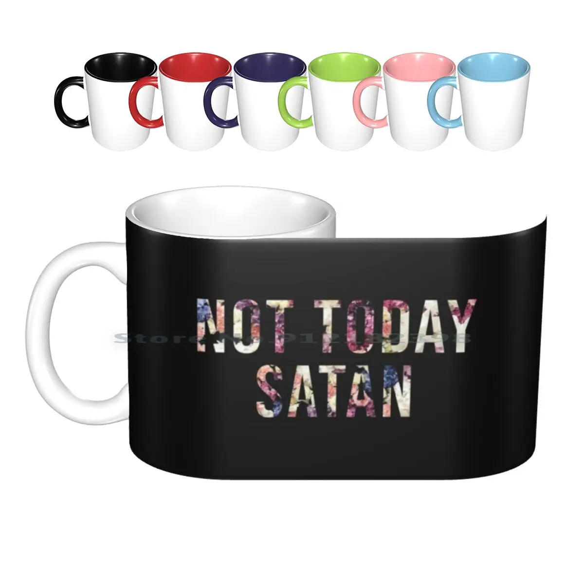 Not Today Satan Ceramic Mugs Coffee Cups Milk Tea Mug Not Today Satan Funny Satan Cute Tumblr Bianca Del Devil Drag Drag Race