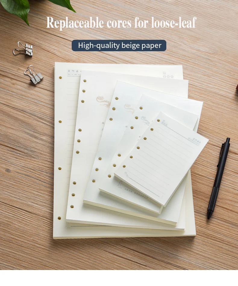 Loose Leaf Inner Page A6A7A5B5A4 Line Blank 6Holes 9Holes 4holes 48k25k18k Inner Planner Notebook filler Paper