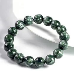 Natural Green Seraphinite Beads Bracelet Women Men Gemstone Seraphinite Bracelet 8mm 9mm 11mm 12mm 13mm 14mm AAAAAA