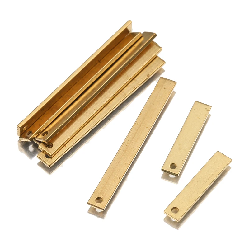 30pcs raw brass long simple 4mm flat bar blank rectangle charms pendant stamping diy for jewelry findings earrings making