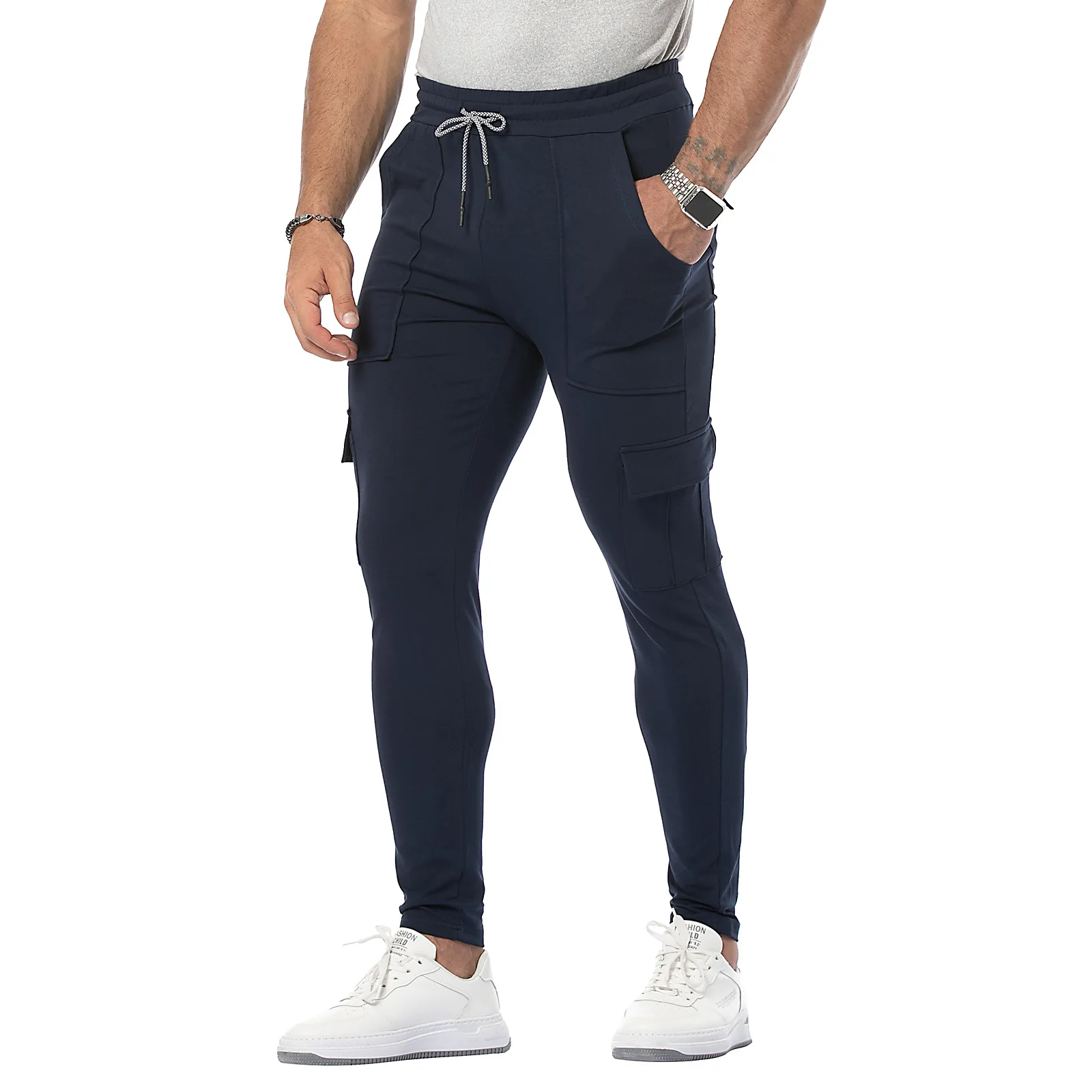 Sport Fitness Sweatpants Training Jogging Pants Cotton Streetwear Slim Fit Mens Running Track Pants Joggers Workout Gym Trousers