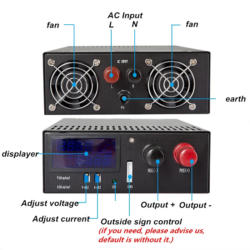 Imagem -06 - para dc Display Led 12v 24v 36v 48v 60v 70v 80v Tensão e Corrente de Alimentação Comutada Saída Ajustável 90v 110v 3000w ac