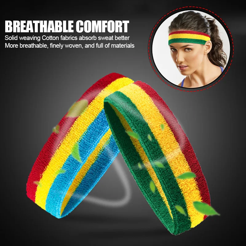 1PCS Fitness Running Cycling Sweatband Sweat Headband Men Women Elastic Breathable Yoga Hair Bands Head Sweat Bands