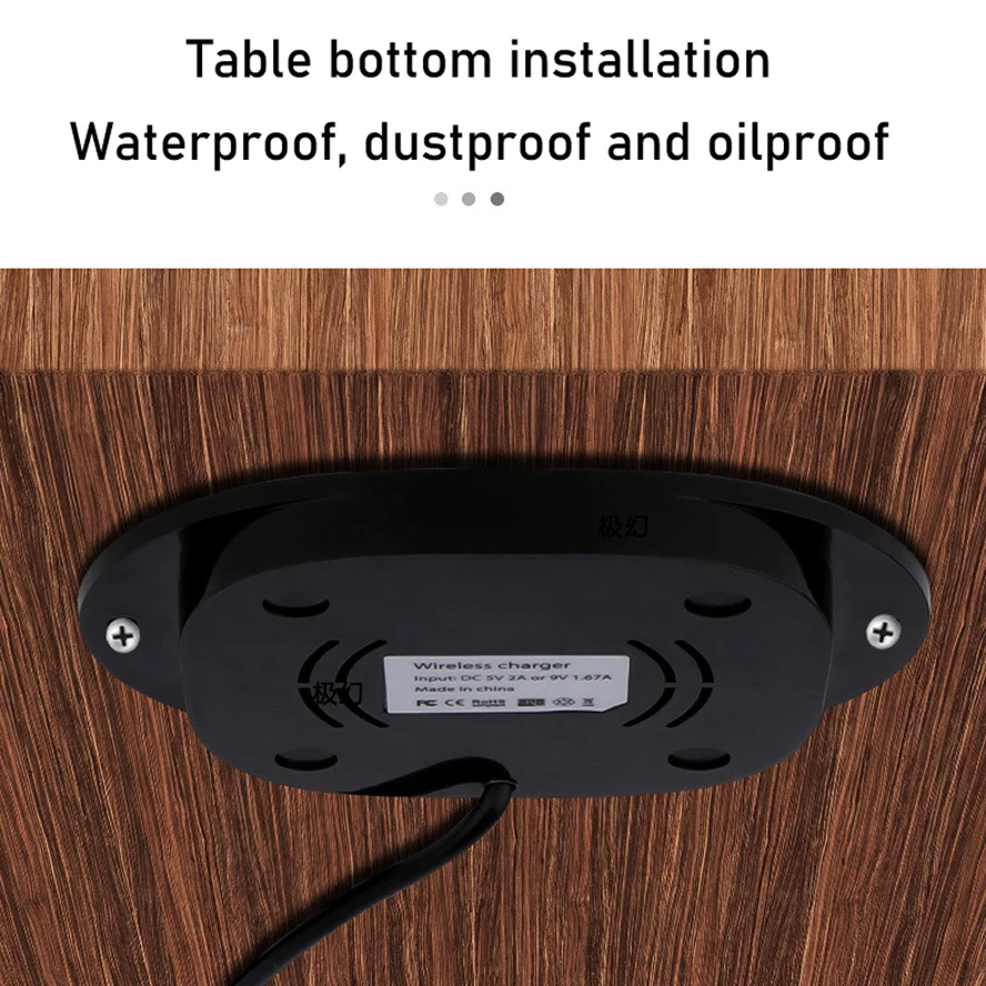 20mm Long Distance Wireless Charger invisible marble desktop furniture table hidden adsorption For iPhone XR 11Pro Samsung S10 9