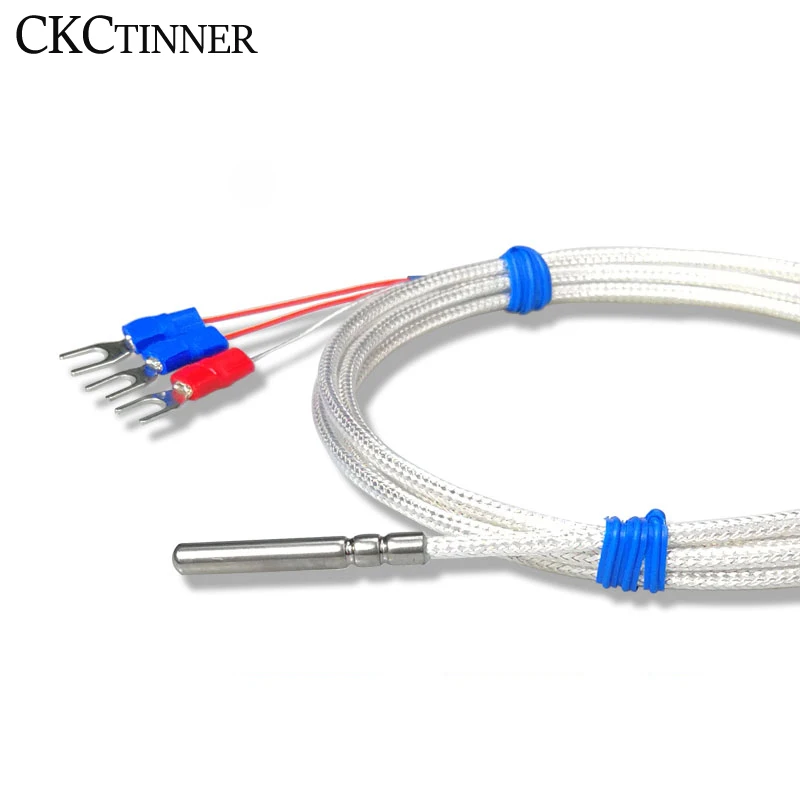 Stainless Steel PT100 Temperature Sensor Thermocouple with 0.5/1/2/3/4/5M Cable Temperature sensing high temperature waterproof