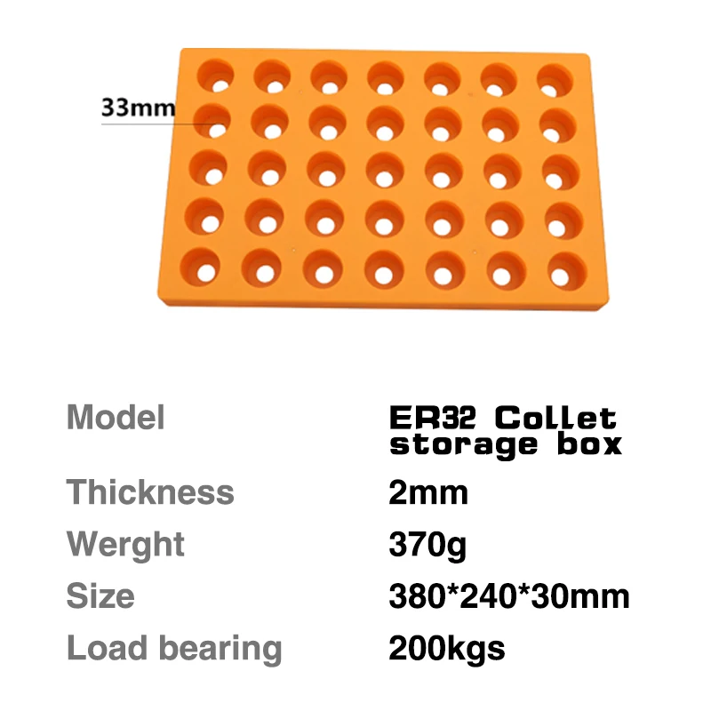 New ER collet storage box 60 hole ER25 and 35 hole ER32 collet plastic finishing rackSpecial for CNC machine tools