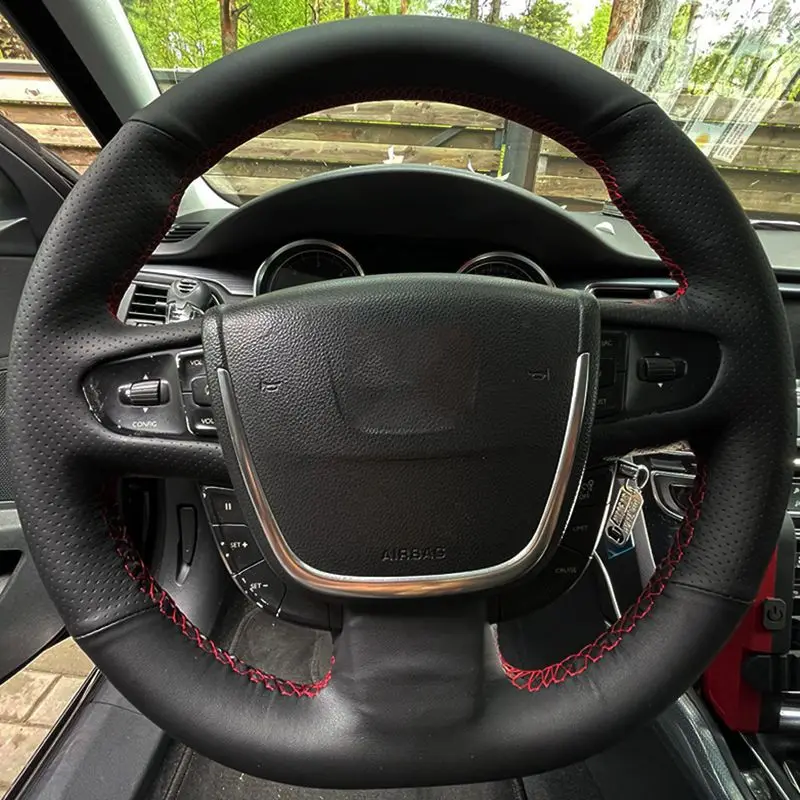 

Чехол на рулевое колесо автомобиля для Peugeot 508 2011-2018 508 SW 2011 2012 2013 2014 - 2018 DIY Сшитая вручную кожа из микрофибры