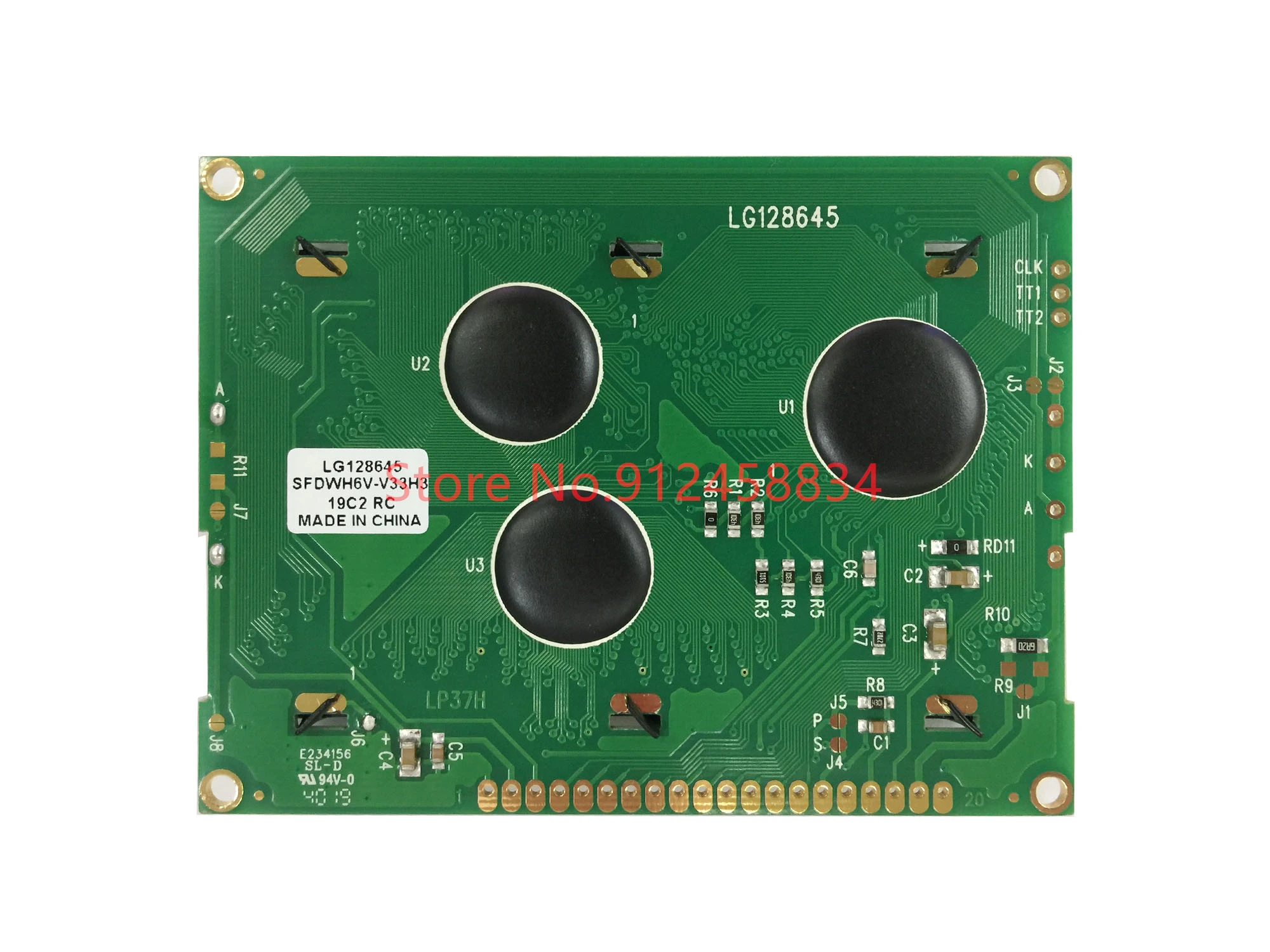 Módulo da exposição do LCD, 12864, ST7920, 93x70mm, SPI, 3.3V ou 5V