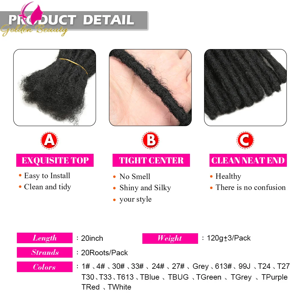 Handmade Dreadlocks Synthetic Crochet Braiding Hair Extensions For Women or Men Jamaican Natural Soft Crochet Braiding Hair