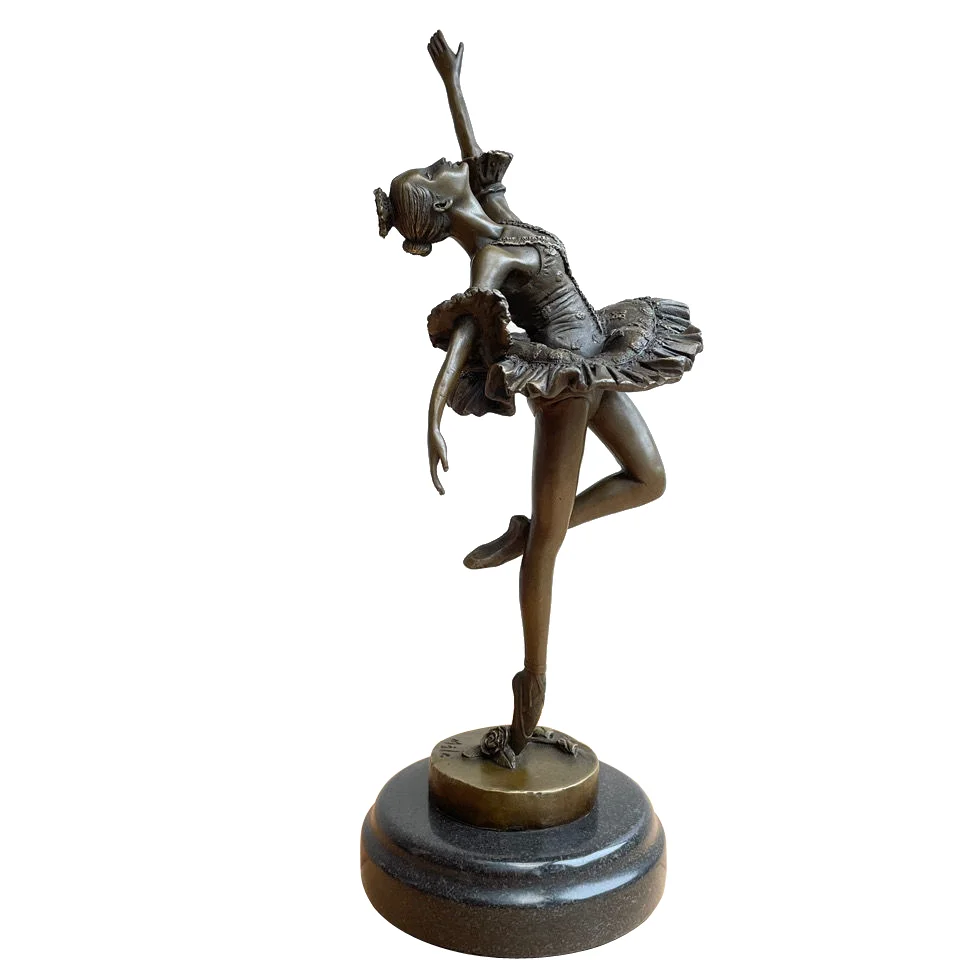 Bronze Ballerina Statue Modern Ballet Dance Girl Sculpture Art Home Decor Gift