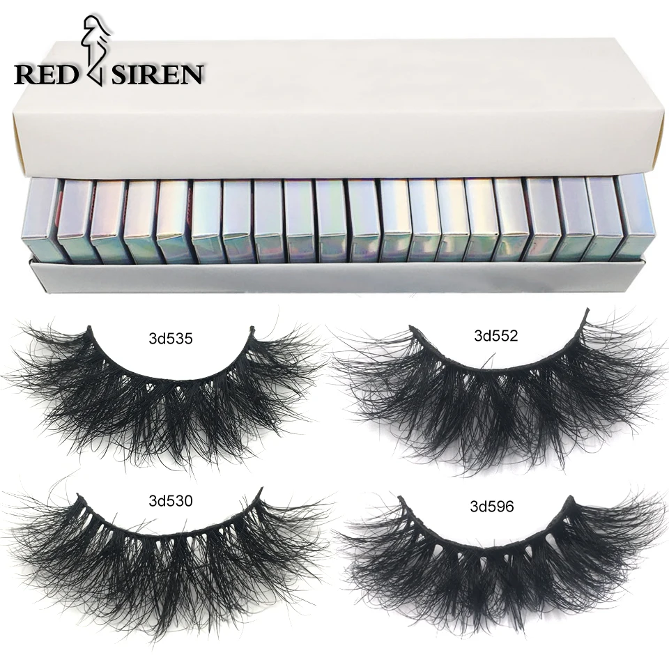 

RED SIREN5/10/30/50 Fluffy Mink Eyelashes Wholesale Lashes with Box Soft Volume Natural Eyelasehs Makeup 3d Mink Lashes In Bulk