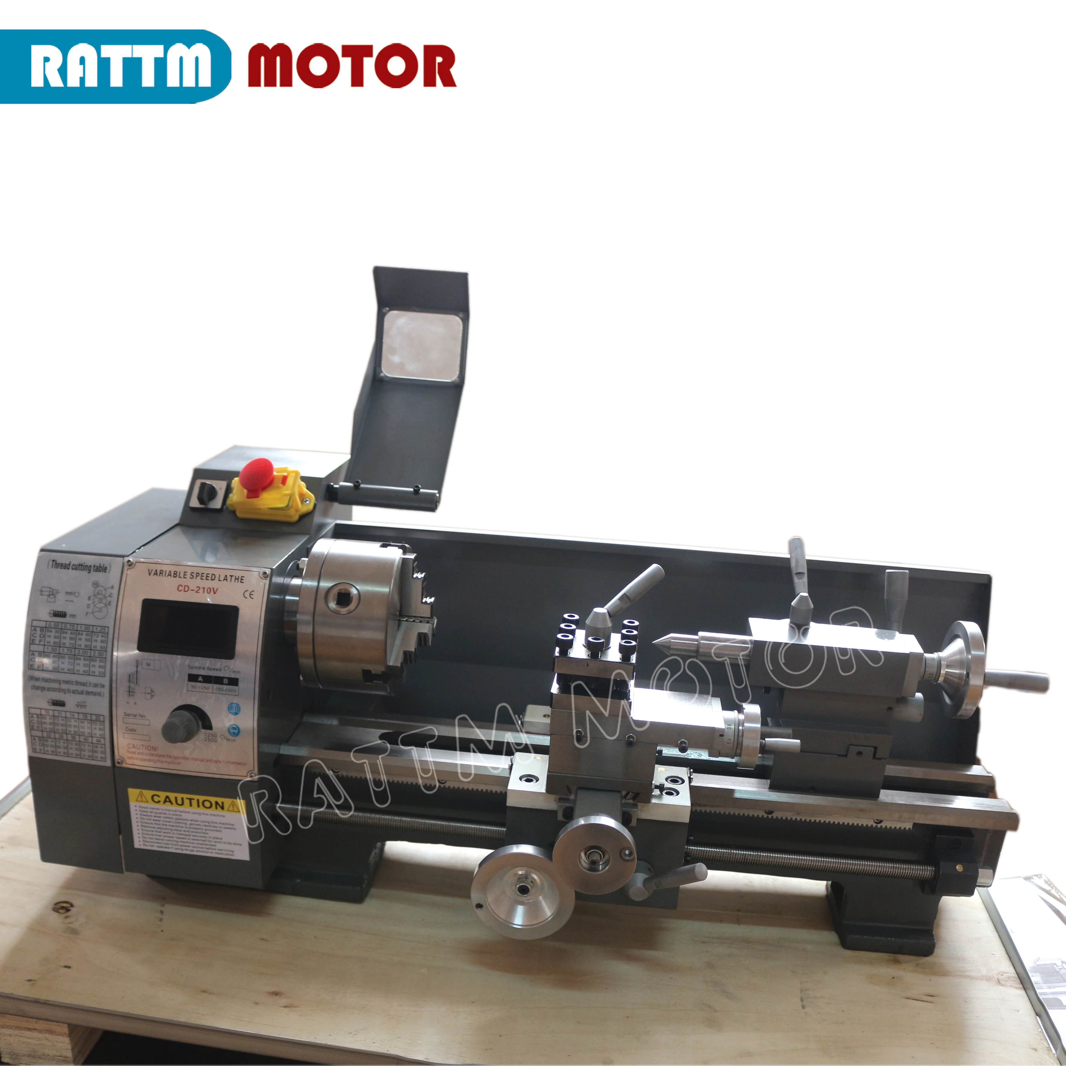 Home Metal Lathe CD-210V small ball machine mini machine tool teaching 400 x 210mm Metal lathe woodworking & 750W Spindle