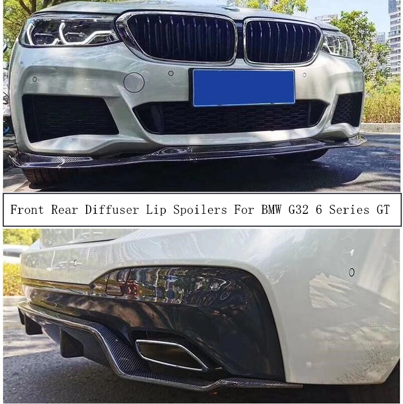 Real Carbon Fiber Spoiler Front Rear Bumper Diffuser Lip Spoilers For BMW G32 6 Series GT 630 2019 2020 2021 2022