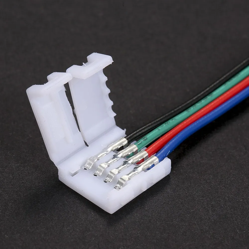 10 Pack 4 Pin Extension เชื่อมสำหรับ RGB LED Strip Light L2274 Drop Shipping