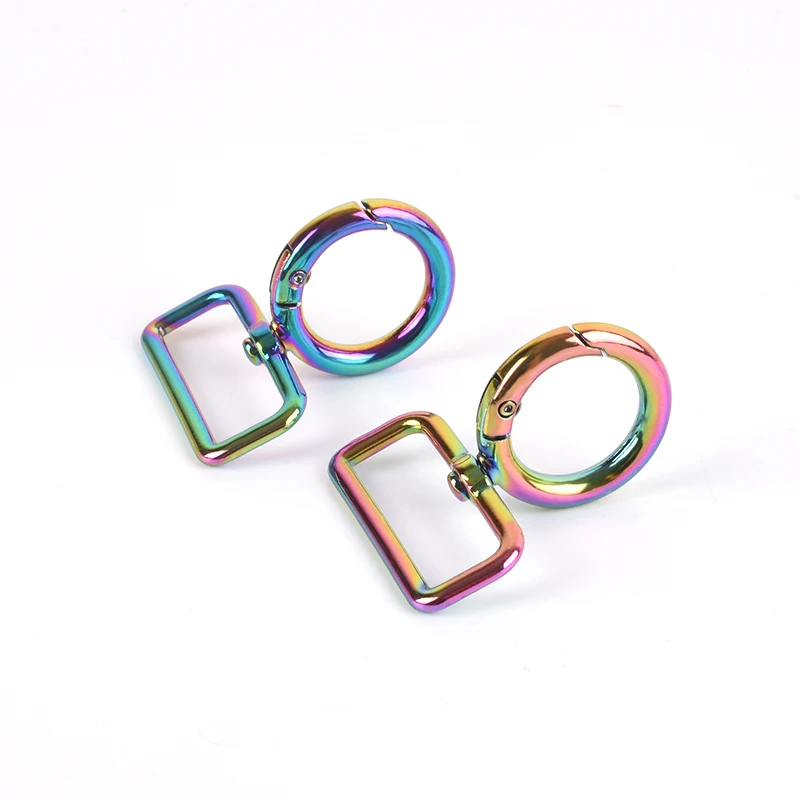 1.25inch Ivoduff Gate Ring Rainbow Color, Metal Spring Hook For Handbag