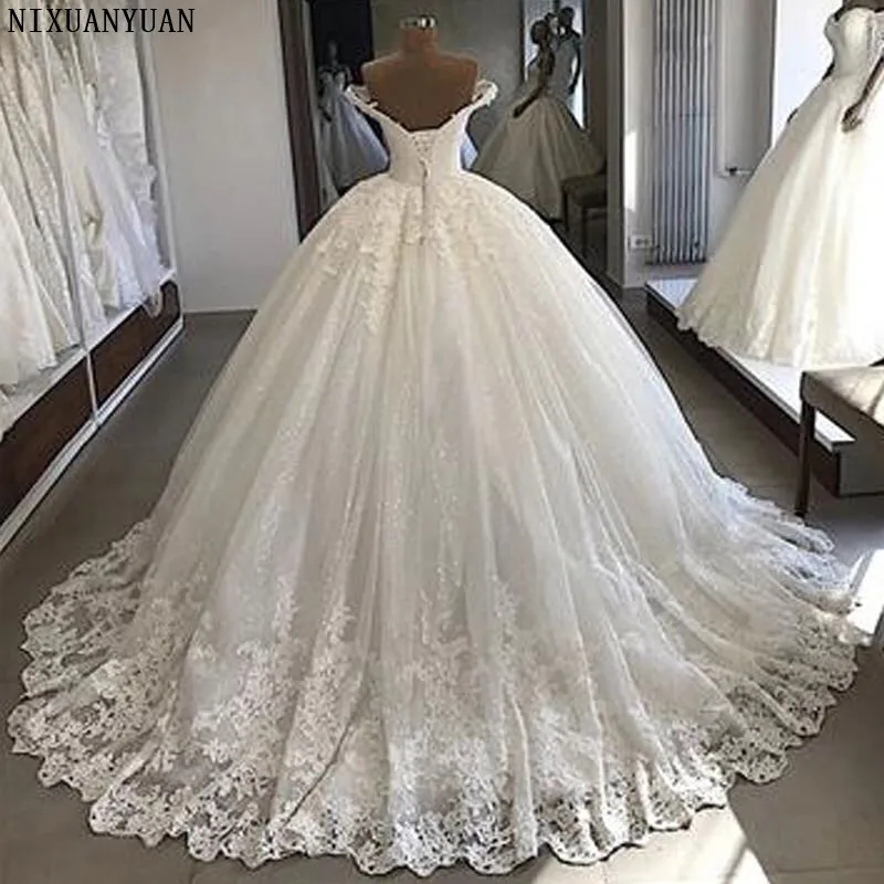 Vintage Vestidos De Novia Casamento 2023 Bridal Gowns Ball Gown Lace Applique Wedding Dress Robe De Mariee Trouwjurk