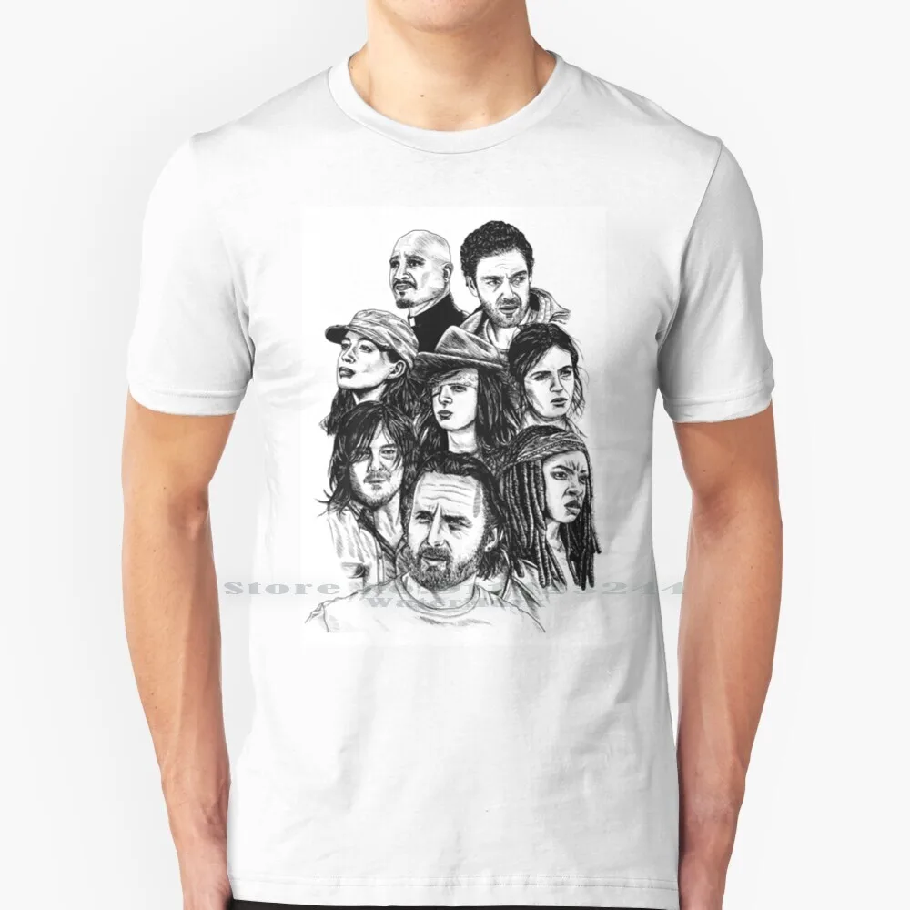 The Walking Dead : Alexandria T Shirt Cotton 6XL The Walking Dead Rick Grimes Daryl Dixon Carl Grimes Tara Chambler Gabriel