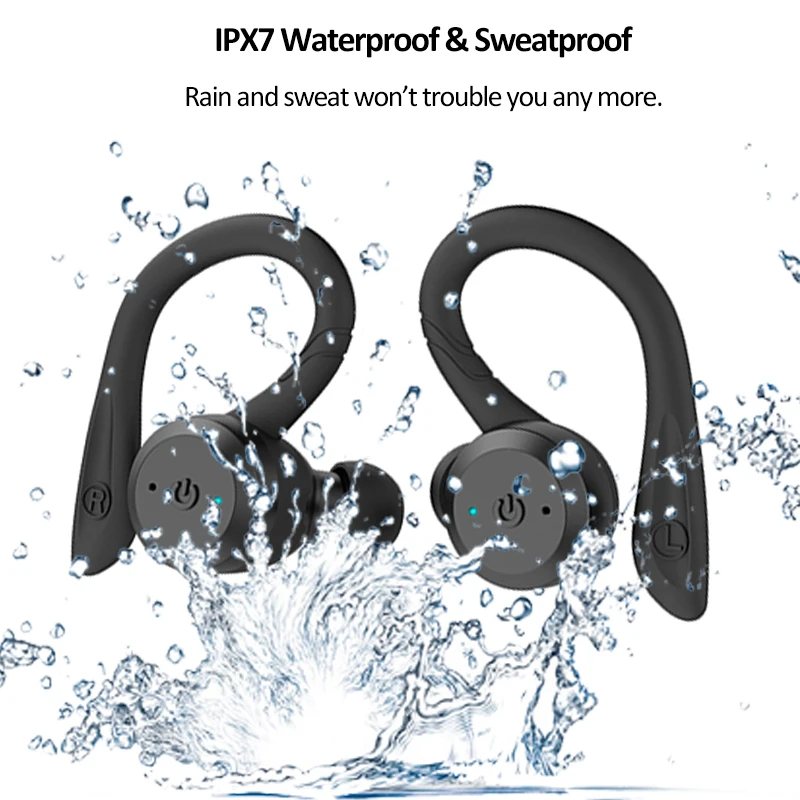 TWS Bluetooth 5.0 Earphones Stereo Sports IPX7 Waterproof Bluetooth Wireless Headphones Charging Box Earbuds With Mic Headset