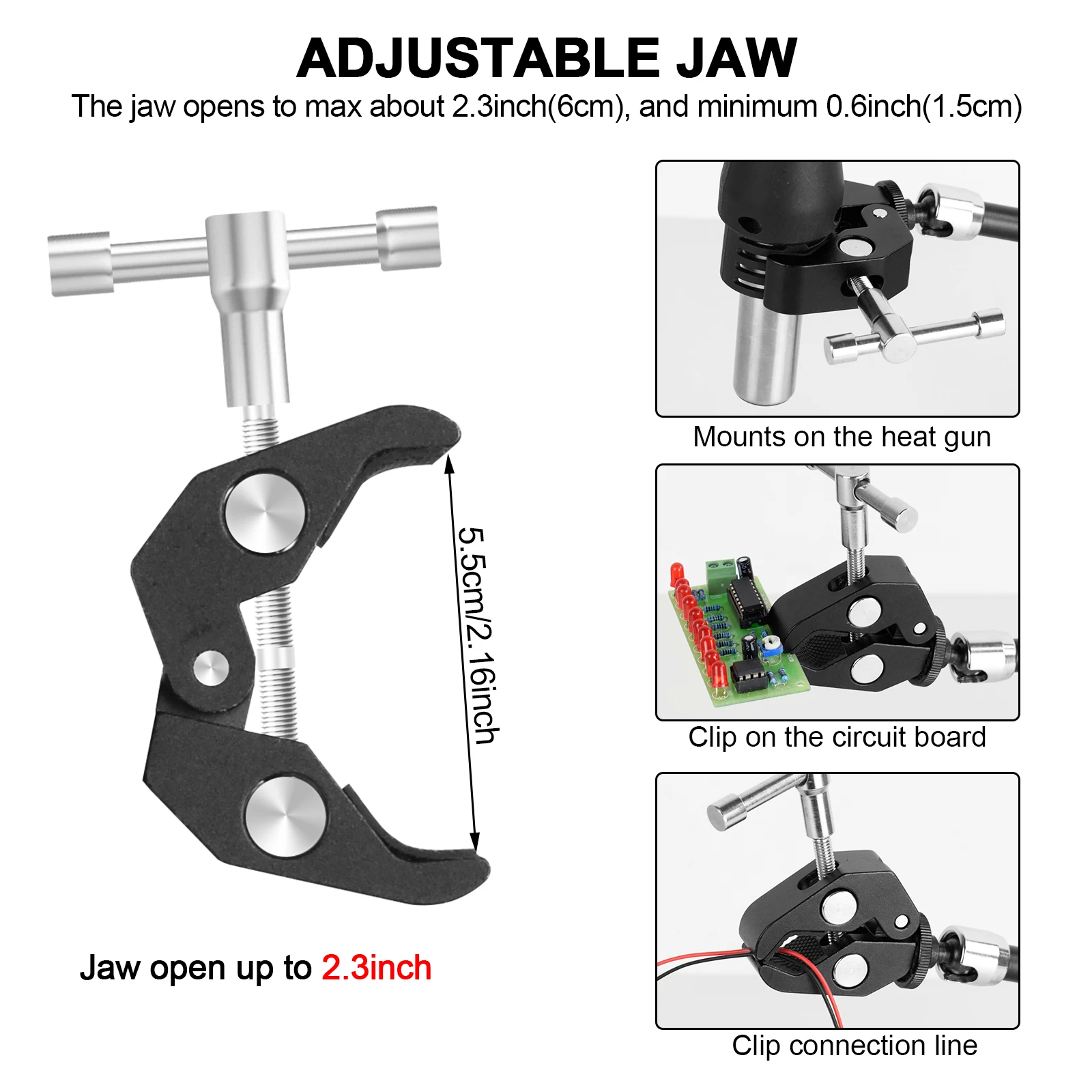 Toolour Helping Hands Soldering Clamp with Magnetic Base/Table Clip Flexible Articulating Arms Magic PCB Clip for Hot Air Gun