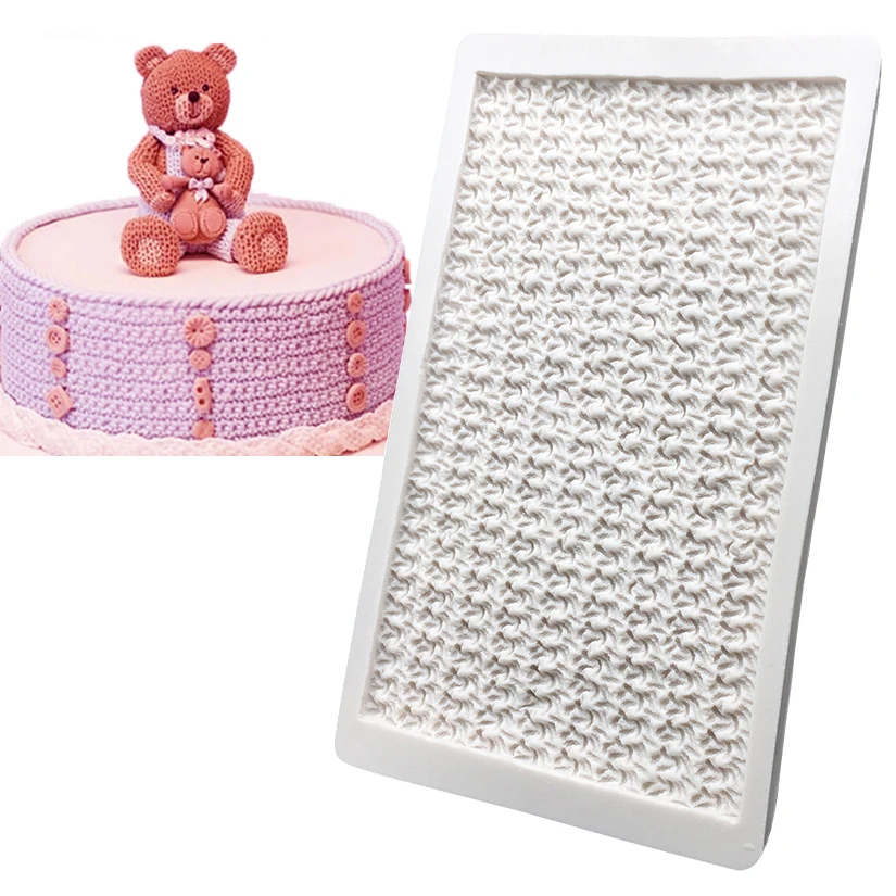 Knitting Sweater Texture Silicone Mold Sugarcraft Chocolate Cupcake Baking Mold Fondant Cake Decorating Tools