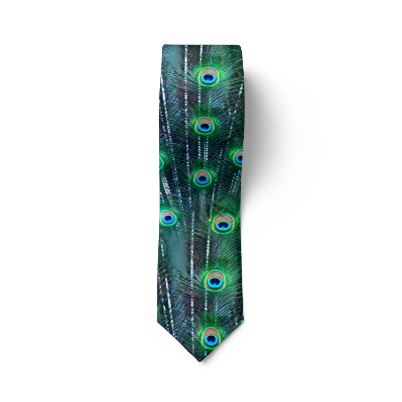 Fashion 8 cm Cartoon Creative Man Tie Colorful Funny Peacock Slim Necktie Suit Men Business Wedding Casual Neckties