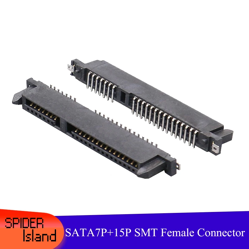 

100pcs SATA Connector 22PIN SMT high 6.3H SATA 7 + 15pin Female Hard Disk Interface Socket Slot For HDD Power Supply H=6.3