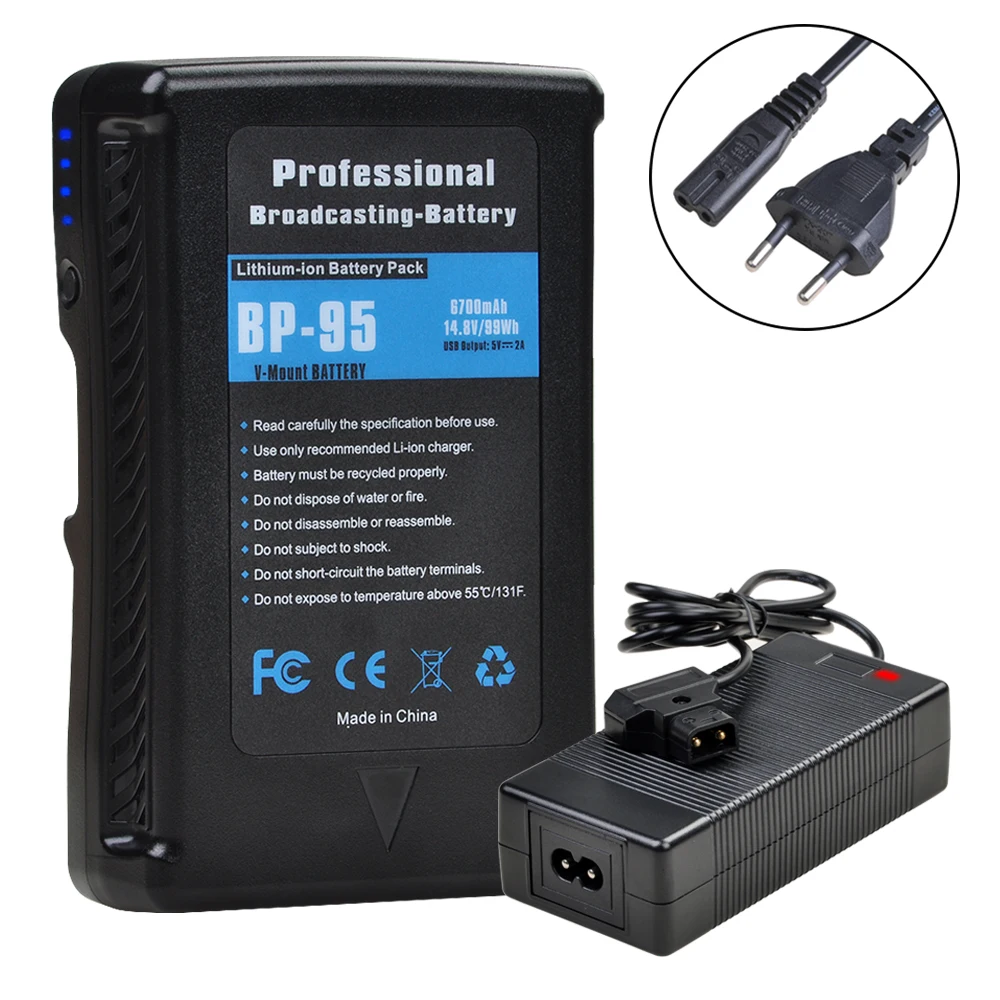 Batería recargable de iones de litio BP95 VMount, 14,8 V, 99Wh(6700mAh), BP-95, con puerto USB y adaptador