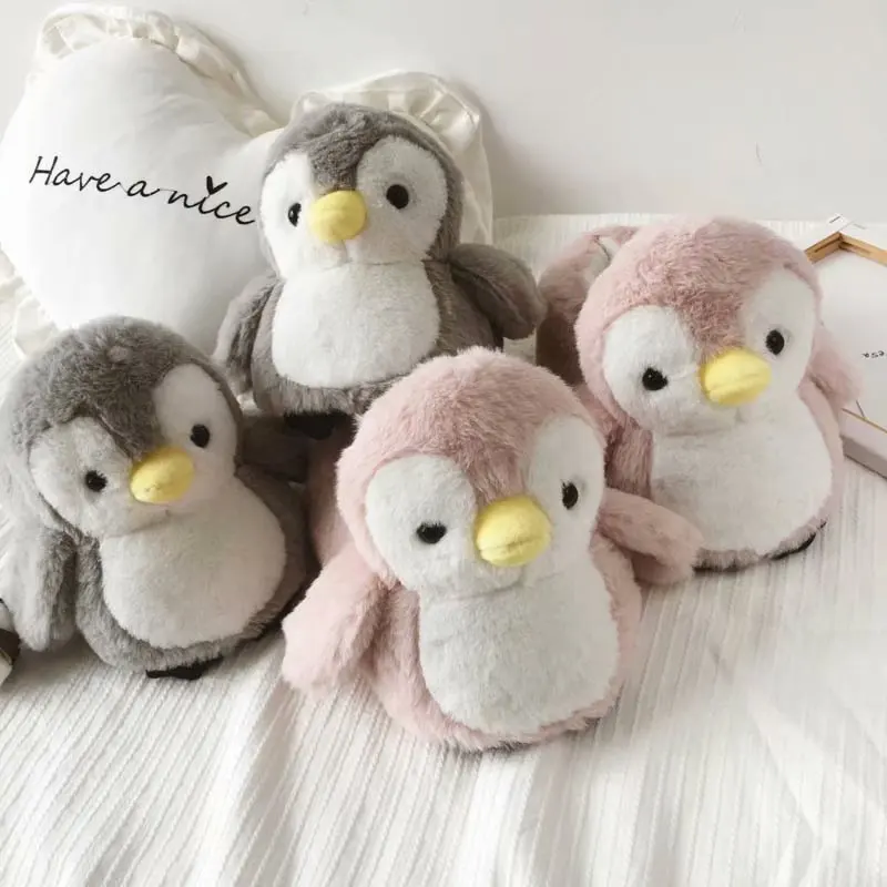 Cartoon Penguin Slippers Winter Warm Soft Plush House Shoes Plush Toy Gift At Home Shoes