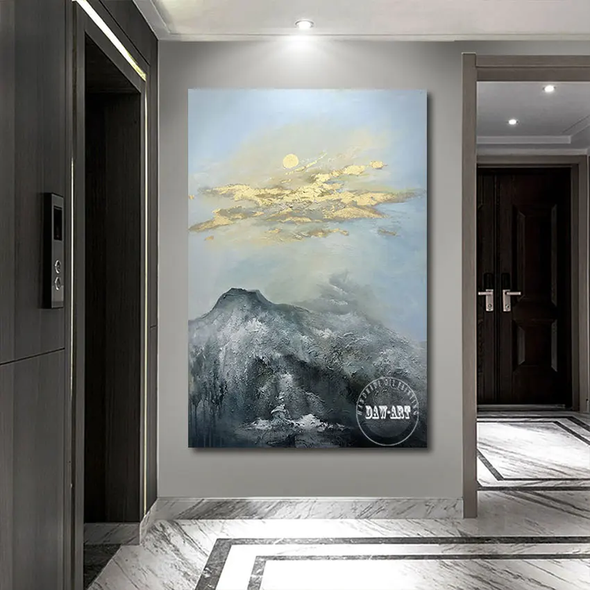 

Scenery Picture Unframed 3D Mountaintop Sunrise Hand-painted Abstract Oil Painting On Canvas,New Design Wall Art Decoration