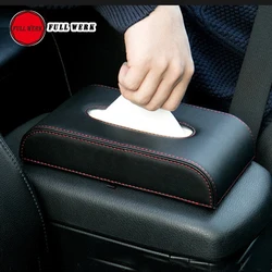 HQ Leather Car Armrest Tissue Box Dashboard Tissue Paper Holder Case Storage Box Interior Accessories Universal for Car Home