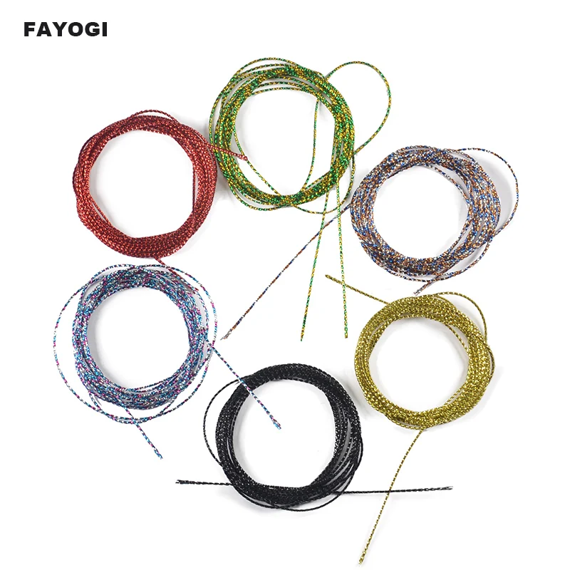 Fly Tying Midge Ribbing Chironomid Trout Nymph Braid Tinsel Thread Lines Hareline 5bags(10m)/set Mixed 5 colors