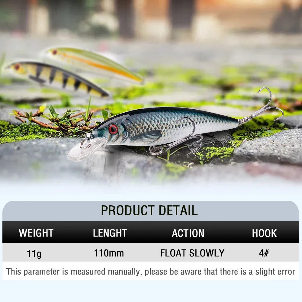 GOBASS Special Offer 110mm 11g Floating Jerkbait Crankbait Minnow Fishing Lure Trolling Pike Wobbler Tackle Accessories