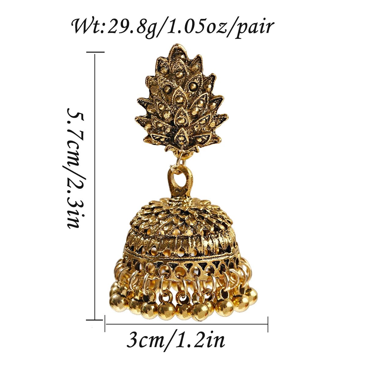 Boho Afghan Ethnic Drop Earrings For Women Pendient Gold Gyspy Silver Color Bell Ladies Indian Earring Jewelry Birthday Present