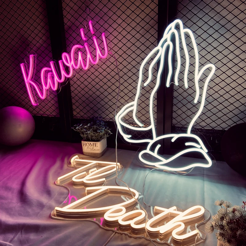 Custom Neon Sign Led Happy Birthday Neon Light Flex Transparent Acrylic Oh Baby Let's Party Neon Sign Wedding Party Club Decor