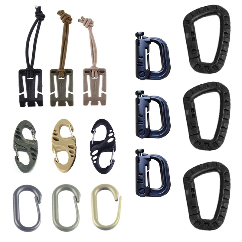 Shackle Carabiner Clip Molle Webbing Attach quickdraw connect link Backpack Outdoor Camp Hike Mountain Buckle Snap Lock Grimlock