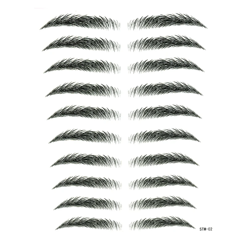 

9 стилей 3D наклеек для бровей с эффектом бионического татуажа, водонепроницаемые временные тату-наклейки, тату-рукава, татуаж для бровей, хна для бровей